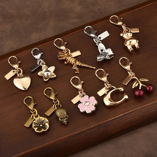 Exquisite High-end Bear Cherry Butterfly Keychains For Women Bag Pendant Car Key Chains Jewelry Gift Decoration Accessories